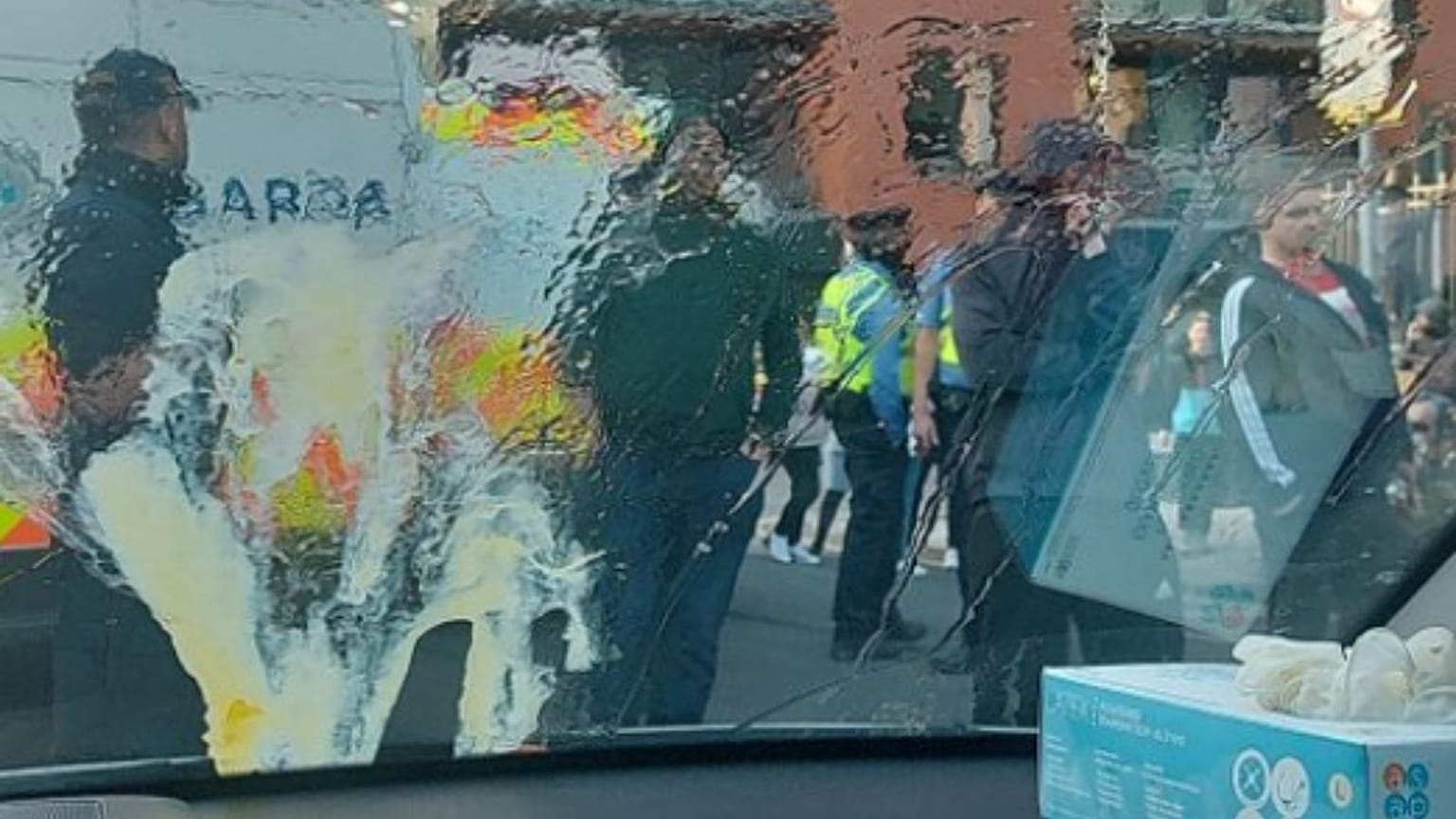 Abuse was shouted at volunteers as they tried to help the refugees move. 