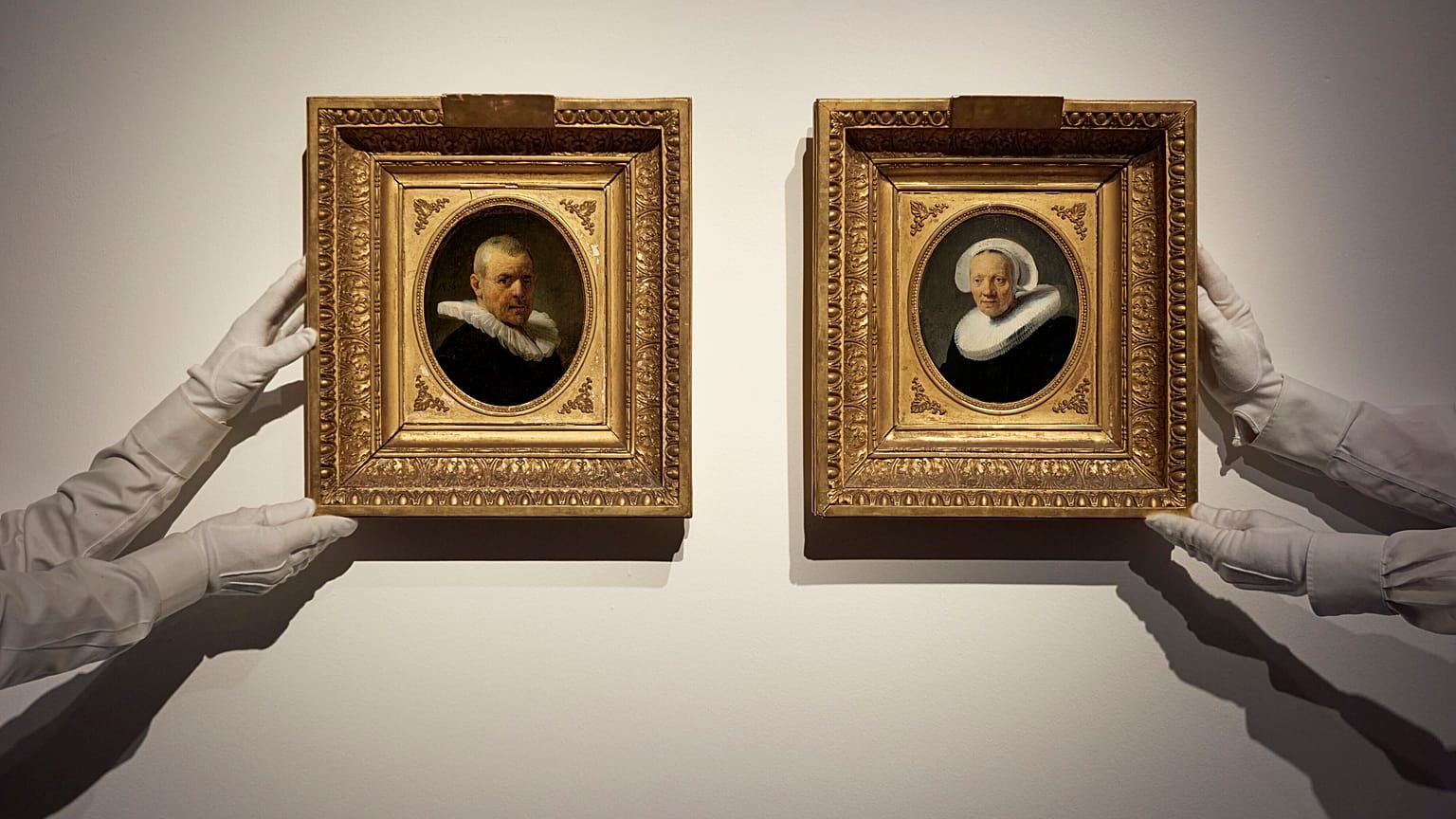 Two small portraits of an elderly couple, signed and dated 1635 by the Dutch master Rembrandt, will go on sale this summer.