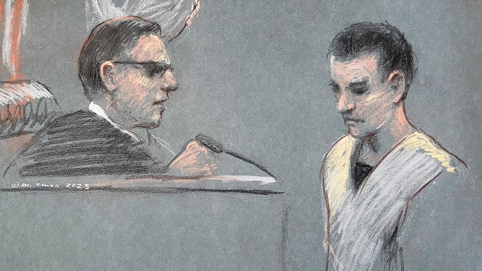 Jack Teixeira a bostoni bíróságon április 14-én, egy nappal a letartóztatása után