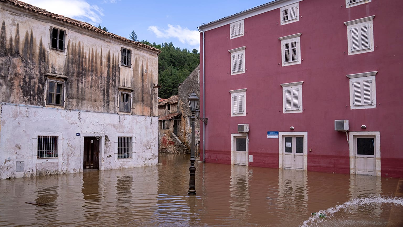 Hochwasser im kroatischen Obrovac am 16. Mai 2023