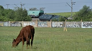 Train derailed in Crimea region.