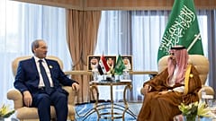 وزير الخارجية السعودي الأمير فيصل بن فرحان بن عبد الله ونظيره السوري فيصل المقداد