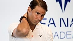 Rafael Nadal, tenista espanhol, na conferência de imprensa onde anunciou que não vai participar no torneio de Roland Garros