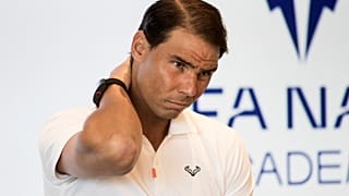 Rafael Nadal, tenista espanhol, na conferência de imprensa onde anunciou que não vai participar no torneio de Roland Garros