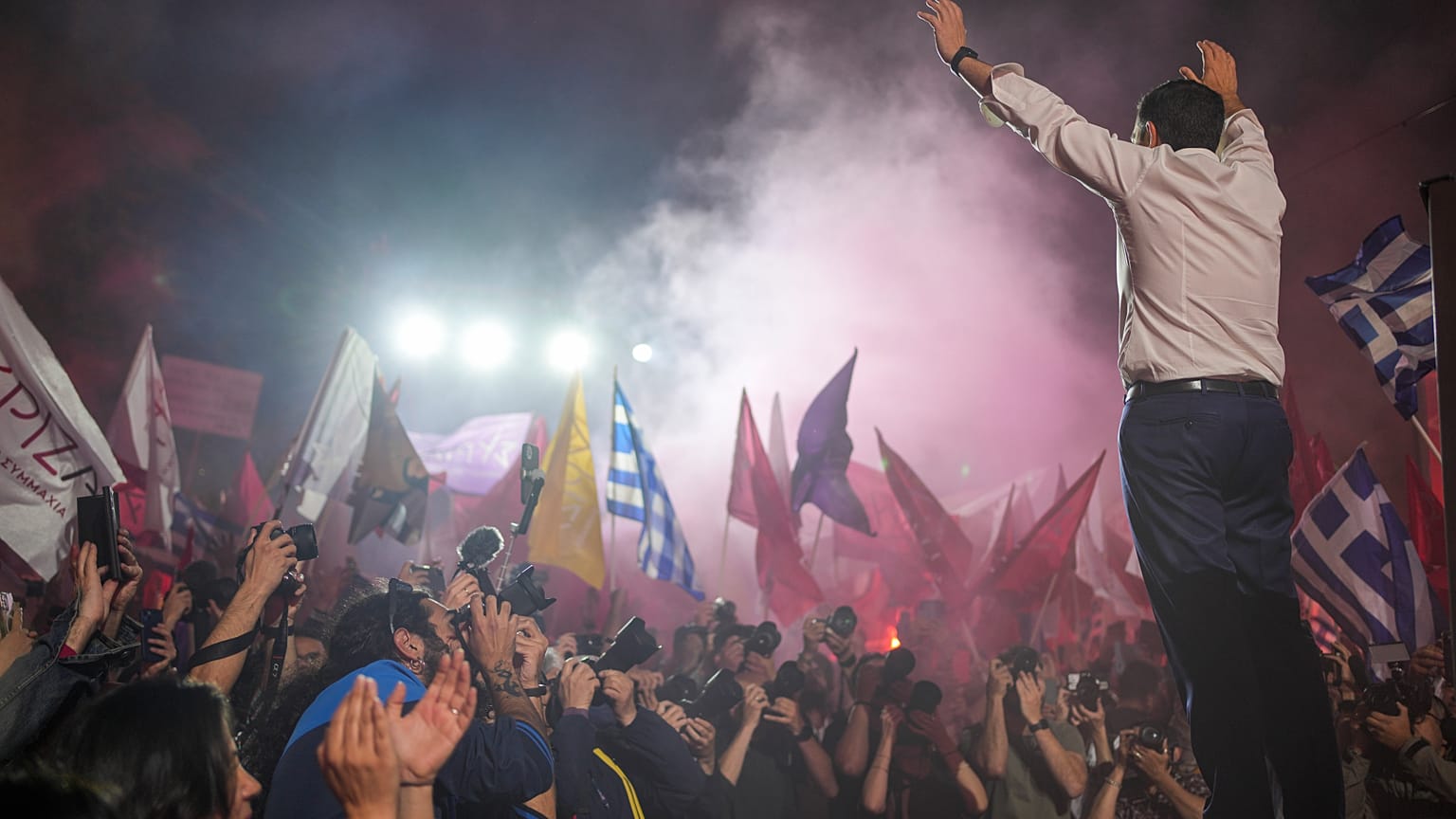Aléxis Tsípras, chef de Syriza, à Athènes, en Grèce, le 18 mai 2023
