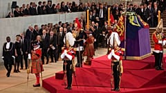 Queen Elizabeth's coffin lying in state in London