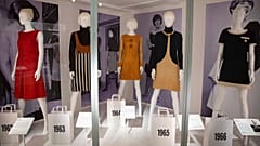 Mary Quant outfits on display for a retrospective of the fashion designer's works in Glasgow 