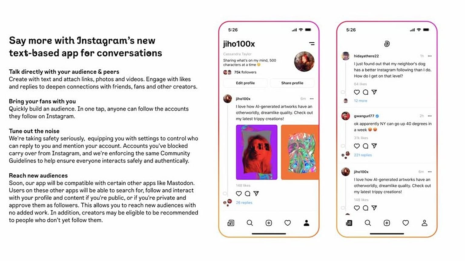 Meta'nın geliştirdiği, Twitter'a rakip olacak yeni sosyal medya platformunun ilk görüntüsü