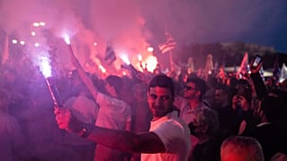 Последний предвыборный митинг правящей "Новой демократии" в центре Афин. Парламентские выборы в Греции пройдут 21 мая.