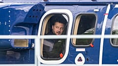 FILE - Ukrainian President Volodymyr Zelenskyy, sits in a Federal Police helicopter after talks with Chancellor Olaf Scholz in Berlin, Germany, Sunday, May 14, 2023. 