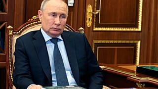 FILE - Russian President Vladimir Putin listens to Russian Human Rights ombudsman Tatyana Moskalkova during their meeting in Moscow, Russia, Monday, May 15, 2023.