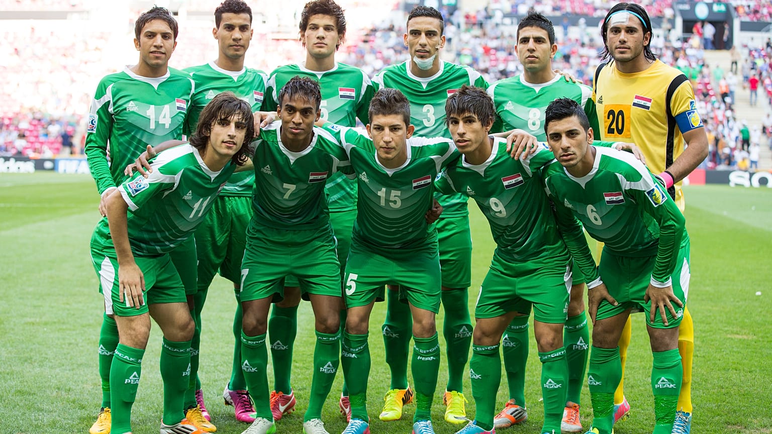 منتخب العراق قبل المباراة النهائية (المركز الثالث) لكأس العالم تحت 20 سنة أمام غانا على ملعب علي سامي ين أرينا في اسطنبول - تركيا.2013/07/13 