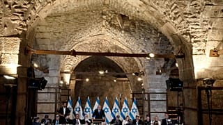الحكومة الإسرائيلية تعقد اجتماعها الأسبوعي في أنفاق باحة حائط البراق. 2023/05/21