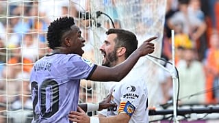 Vinicius, espulso per aver puntato il dito contro un tifoso. (Valencia, 21.5.2023)