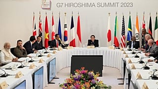 A világ iparilag legfejlettebb hét államát tömörítő csoport, a G7 háromnapos csúcstalálkozójának résztvevői 2023. május 21-én, Hirosimában - képünk illusztráció