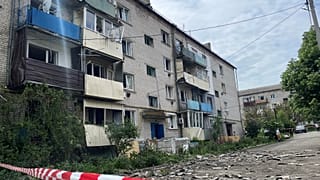 Conséquences des frappes russes sur Dnipro, Ukraine, le 22 mai 2023