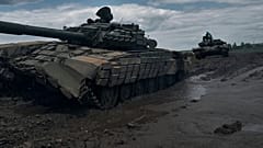 Ukrán tankok Bahmut közelében
