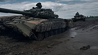 Ukrán tankok Bahmut közelében