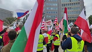 Agricultores protestam em Bruxelas