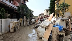 Bairro residencial em Ravenna, uma das cidades afetadas pelas inundações em Itália