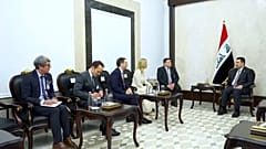 رئيس الوزراء العراقي محمد شياع السوداني خلال استقباله دوقة أدنبرة الأميرة صوفي هيلين ريز، بغداد، العراق، 23 مايو 2023