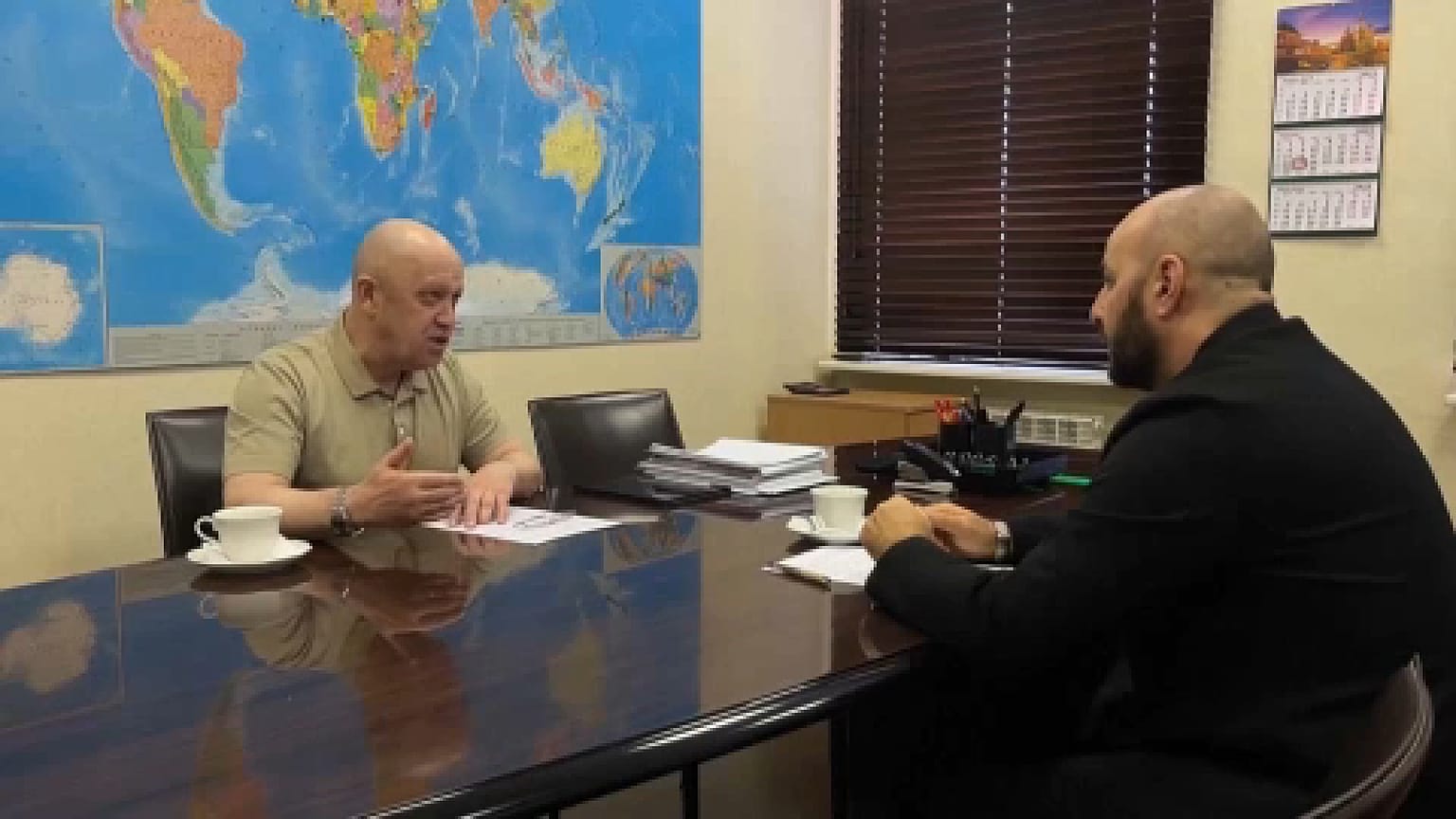 Yevgeny Prigozhin durante l'intervista. 