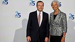 Presidenti a confronto: Mario Draghi e Christine Lagarde. (Francoforte, 24.5.2023)