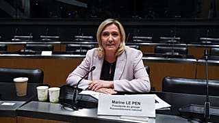 Марин Ле Пен, председатель фракции "Национальное объединение" в нижней палате парламента на заседании комиссии по иностранному вмешательству, 24 мая 2023 года.