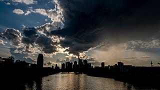 Dark skies over Frankfurt.
