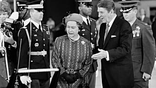 II. Erzsébet és Ronald Reagan amerikai elnök 1983-ban Santa Barbarában