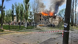 Горящая поликлиника в Днепре, 26 мая 2023 года.