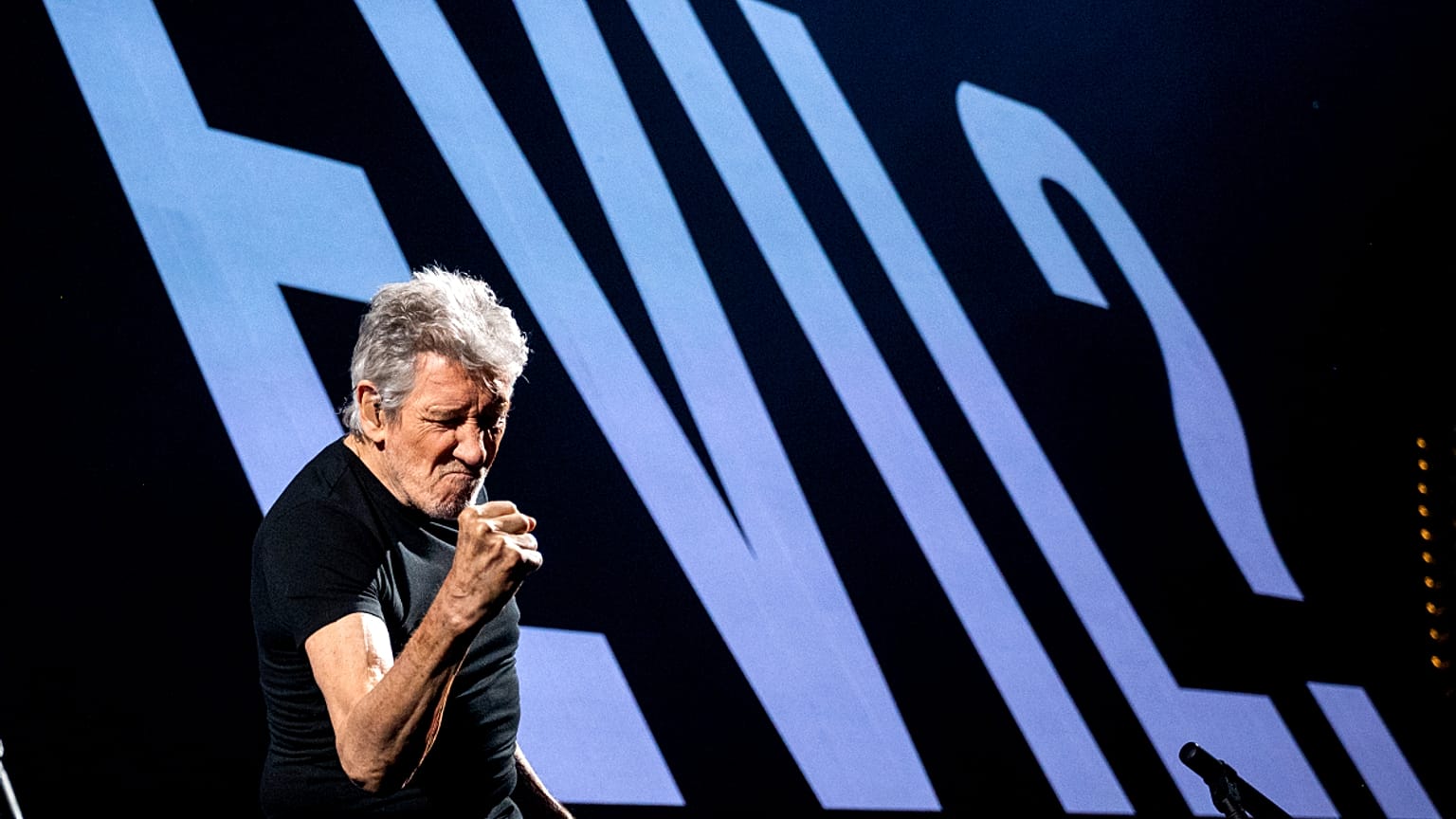 Roger Waters performs at Barclays Arena in Hamburg, Germany, on Sunday to kick off his "This Is Not A Drill" tour. 7 May 2023
