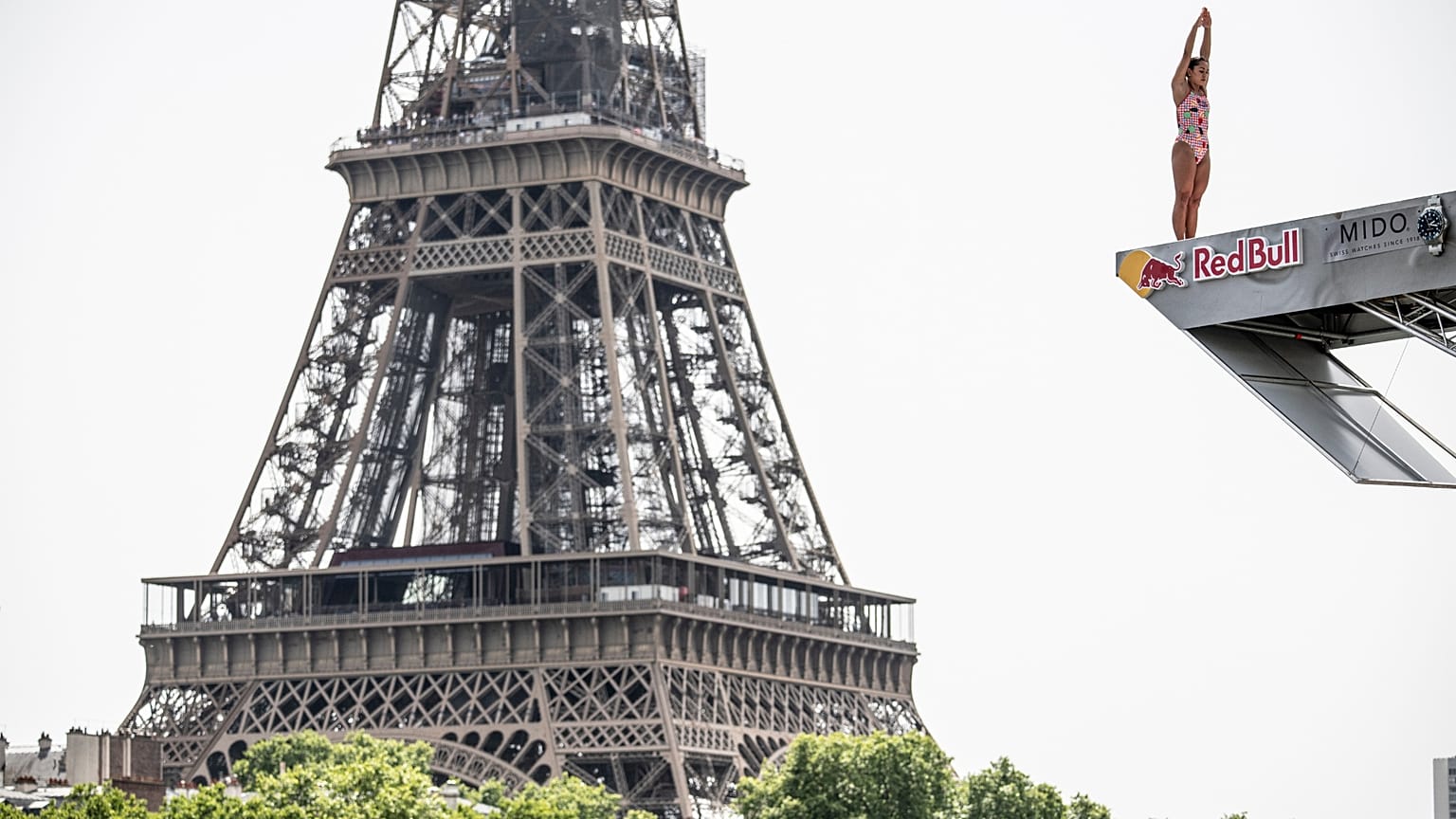 Xantheia Pennisi of Australia dives from the 21.5 metre platform in Paris, France in 2022.