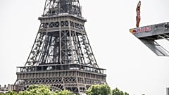 Xantheia Pennisi of Australia dives from the 21.5 metre platform in Paris, France in 2022.