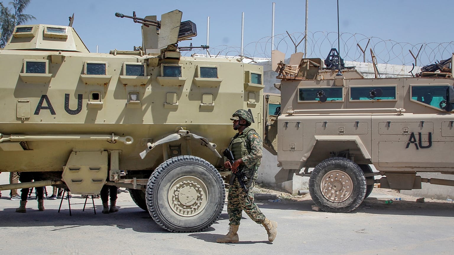 قوا حفظ سلام أممية من أوغندا في مقديشو لمواكبة سير العملية الانتخابية في 2022/05/15