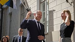 Le chancelier allemand Olaf Scholz et la Première ministre estonienne, Kaja Kallas, Tallinn, Estonie, le 26 mai 2023