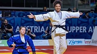 La Portoricaine María Pérez s'est imposée en -70 kg lors du Grand Prix de Haute-Autriche, le 26 mai 2023.