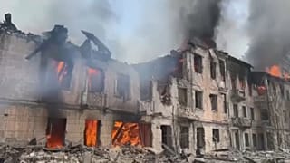 Az orosz rakétatámadást elszenvedő dnyiprói kórház.