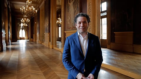 Dudamel poses at the Paris Opera after taking the post in 2021