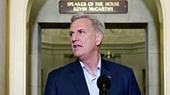 House Speaker Kevin McCarthy of Calif., arrives to speak at a news conference.
