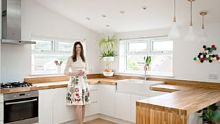 Amy in her kitchen