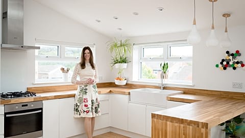 Amy in her kitchen