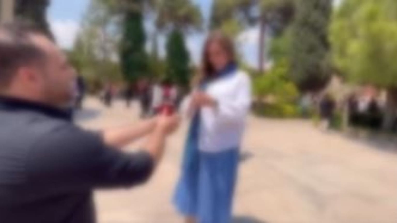 عکسی از ویدئوی منتشر شده از خواستگاری در حافظیه شیراز