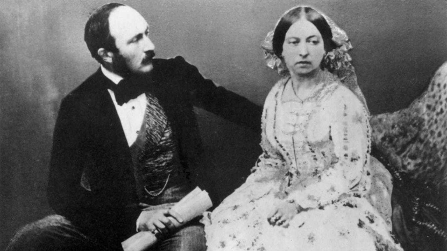 Long-reigning monarch Queen Victoria poses with her beloved husband Albert in 1854