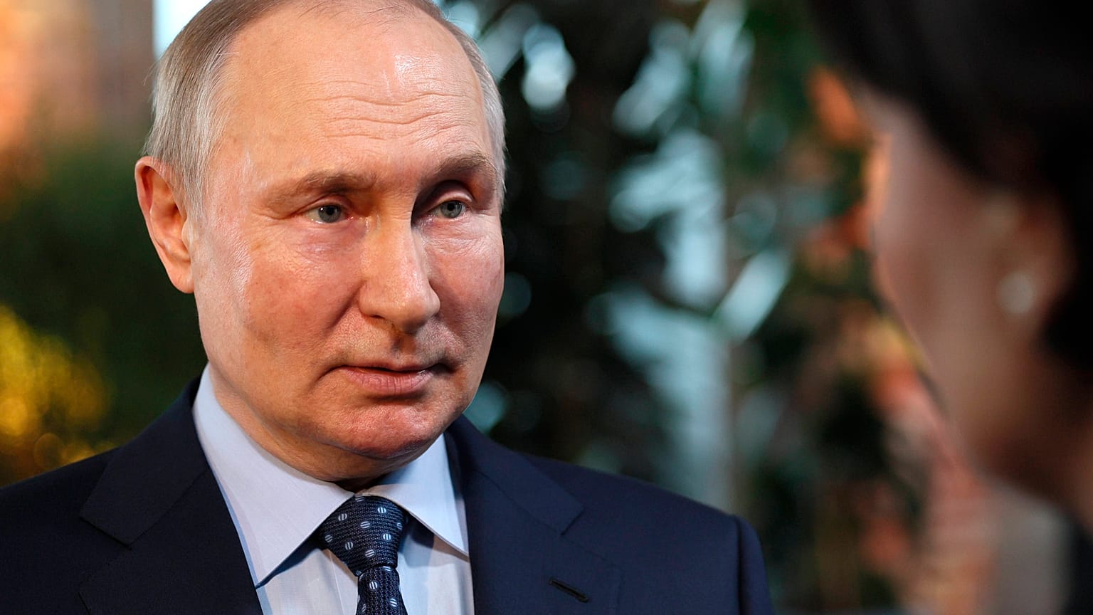 Russian President Vladimir Putin speaks to Director General of the Agency for Strategic Initiatives 
