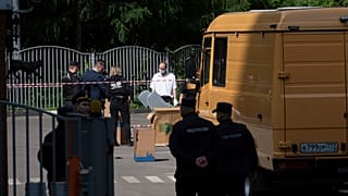 Οι ρωσικές αρχές στο σημείο που εκδηλώθηκε επίθεση με drone στη Μόσχα