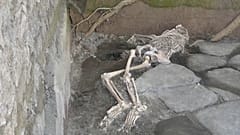 Eines der drei Opfer des Vulkanausbruchs von AD 79, die neu entdeckt wurden.