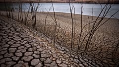 Ein ausgetrocknetes Flussufer nördlich von Barcelona