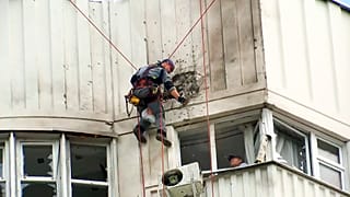 Un immeuble endommagé par un drone à Moscou (30/05/2023)
