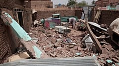 Khartoum: Dieses Gebäude nahm bei den Gefechten Schaden (Aufnahme vom 25. April 23).